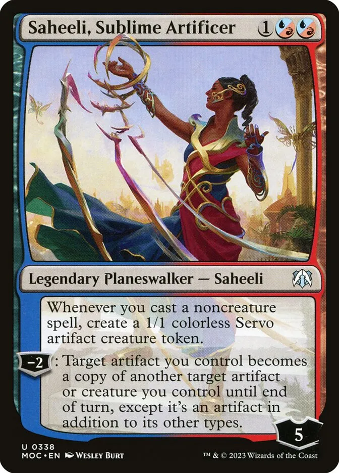 2023 March of the Machine Commander Saheeli, Sublime Artificer uncommon #338 uncommon card image