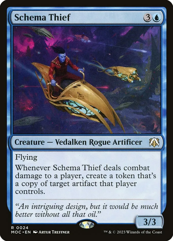 2023 March of the Machine Commander Schema Thief #24 rare card image