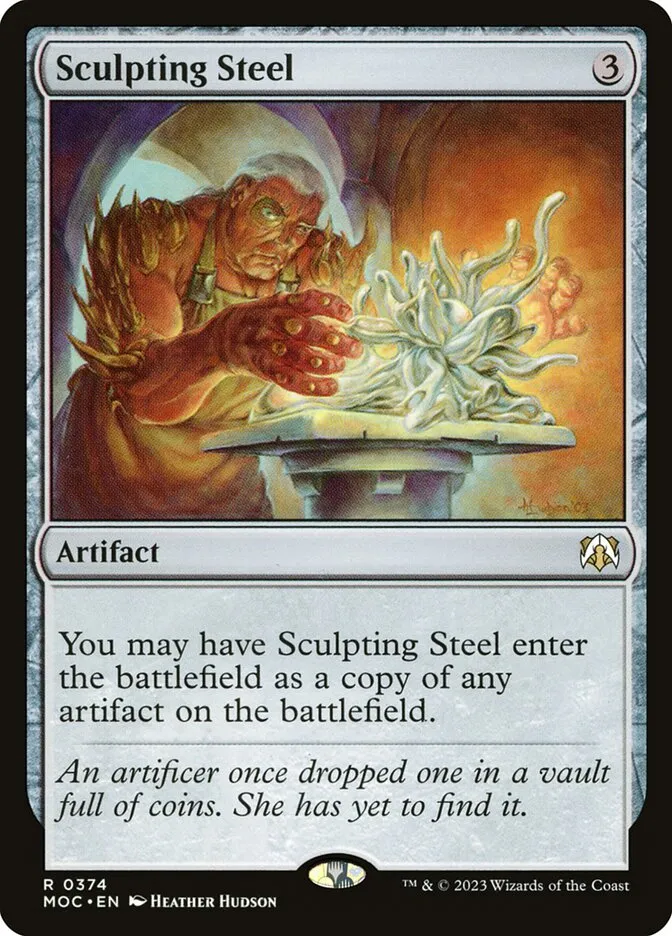 2023 March of the Machine Commander Sculpting Steel #374 rare card image