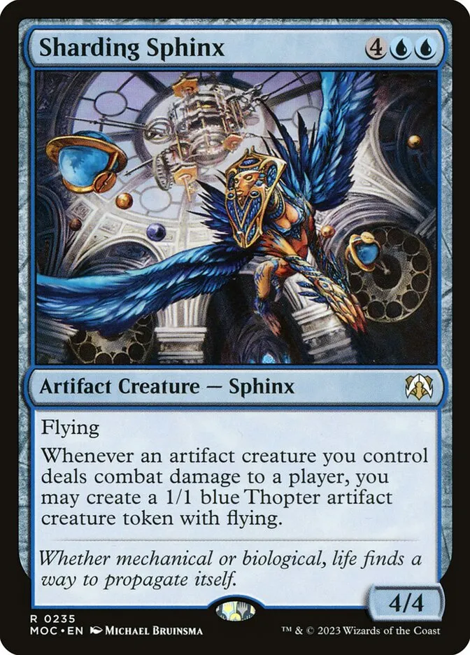 2023 March of the Machine Commander Sharding Sphinx #235 rare card image