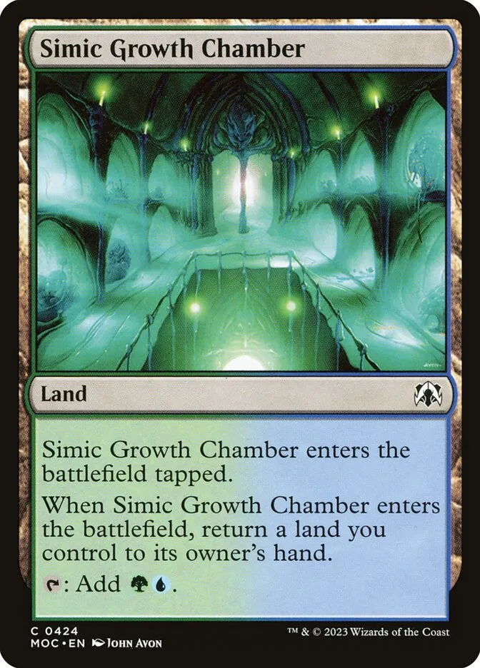 2023 March of the Machine Commander Simic Growth Chamber #424 common card image