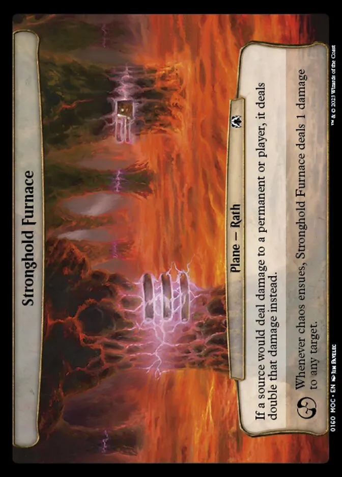 2023 March of the Machine Commander Stronghold Furnace #160 common card image