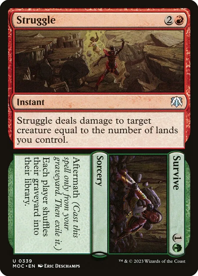 2023 March of the Machine Commander Struggle // Survive uncommon #339 uncommon card image