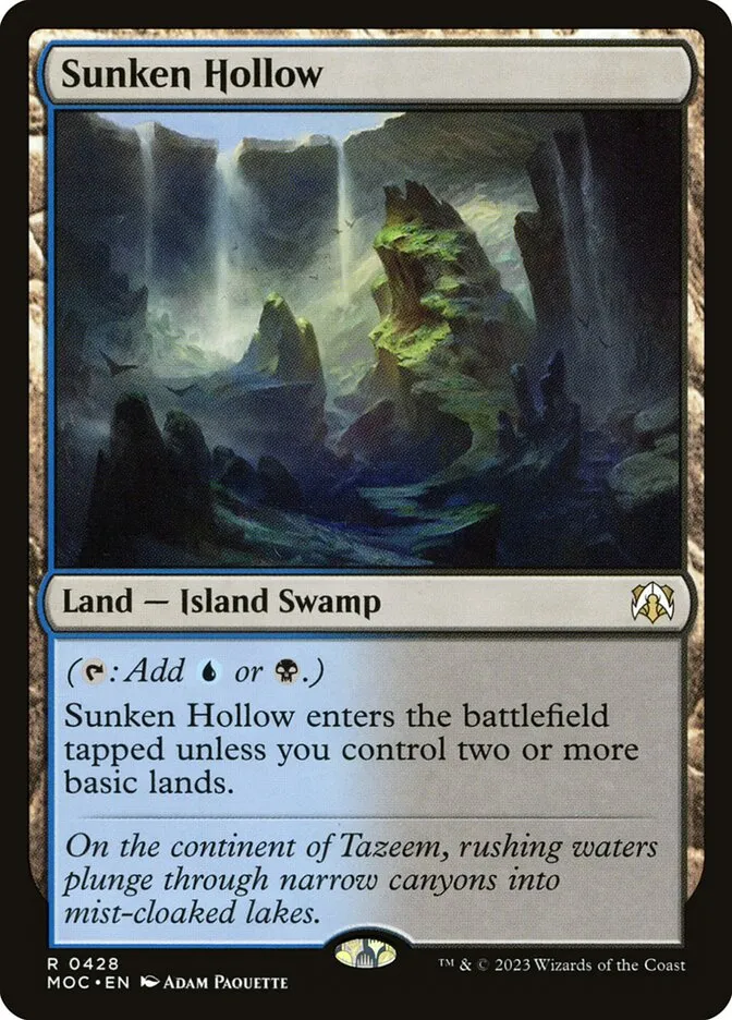 2023 March of the Machine Commander Sunken Hollow #428 rare card image