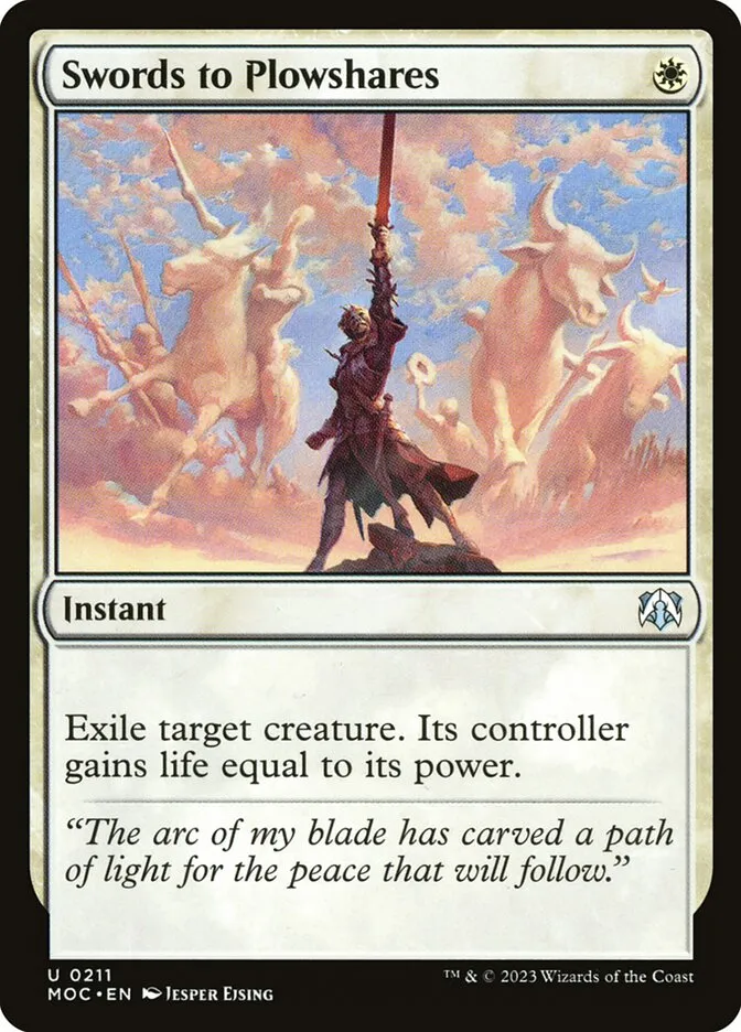 2023 March of the Machine Commander Swords to Plowshares uncommon #211 uncommon card image