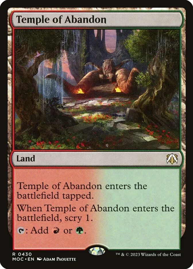 2023 March of the Machine Commander Temple of Abandon #430 rare card image