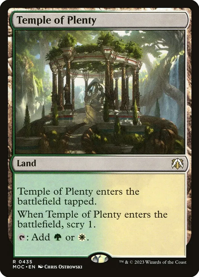 2023 March of the Machine Commander Temple of Plenty #435 rare card image