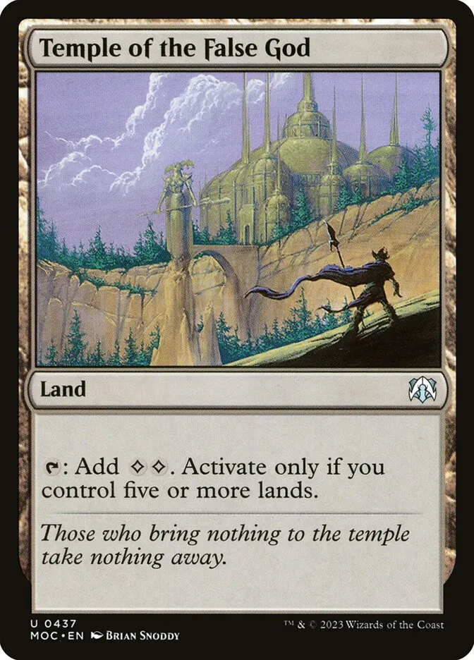 2023 March of the Machine Commander Temple of the False God #437 uncommon card image
