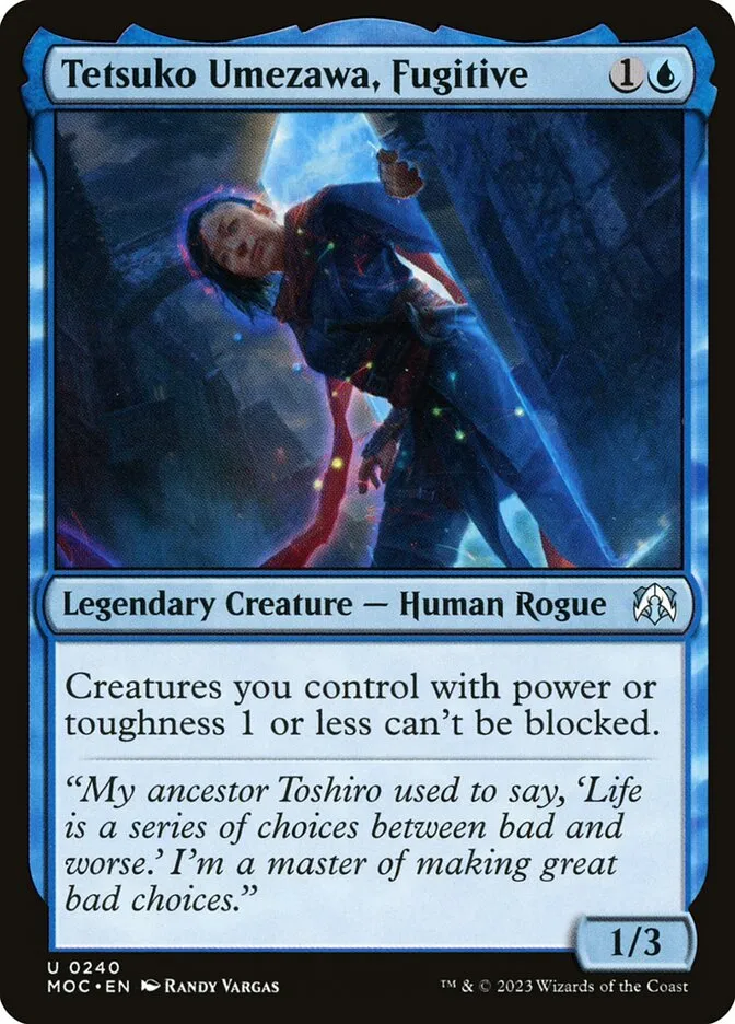 2023 March of the Machine Commander Tetsuko Umezawa, Fugitive uncommon #240 uncommon card image