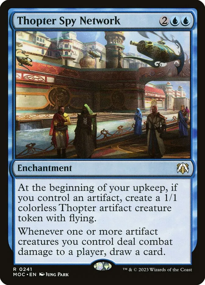 2023 March of the Machine Commander Thopter Spy Network #241 rare card image