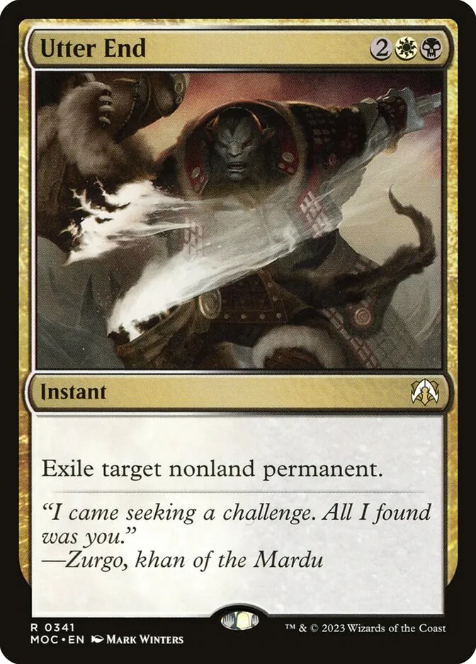 2023 March of the Machine Commander Utter End #341 rare card image