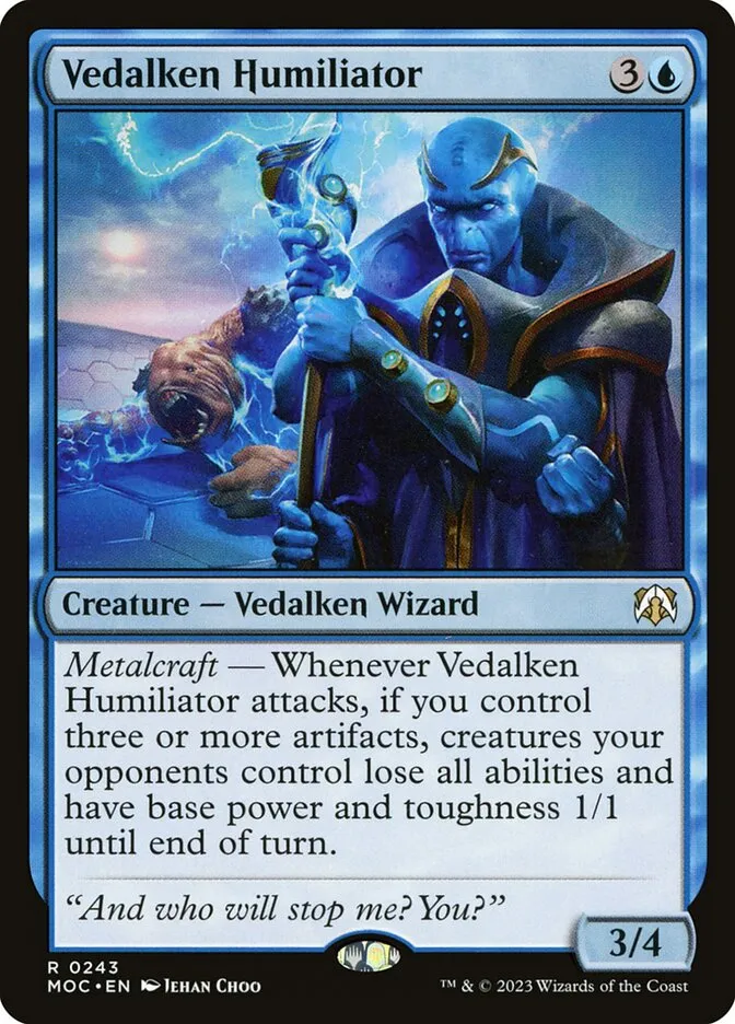 2023 March of the Machine Commander Vedalken Humiliator #243 rare card image