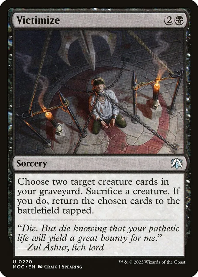 2023 March of the Machine Commander Victimize uncommon #270 uncommon card image