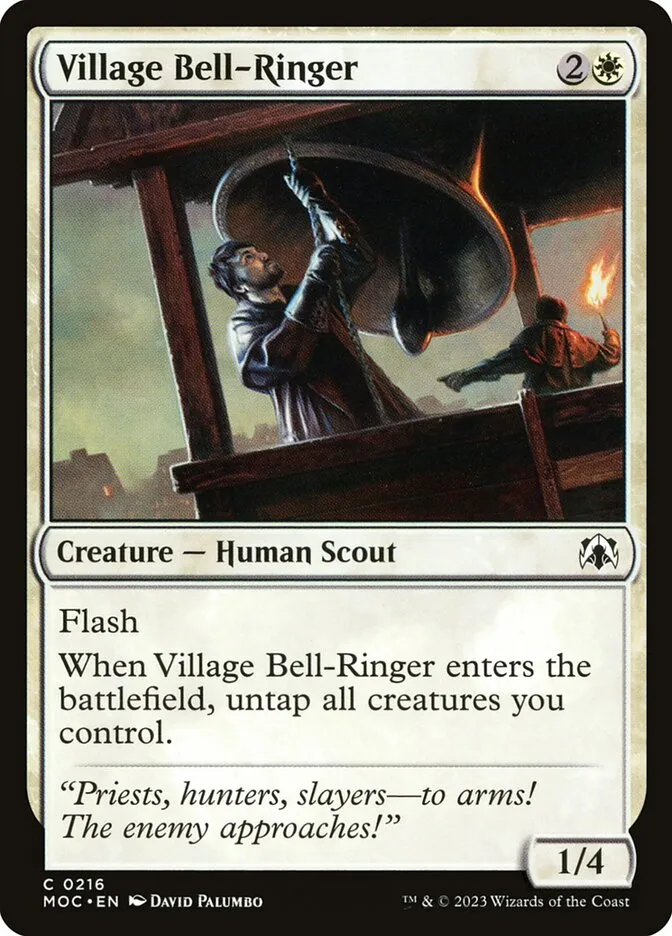 2023 March of the Machine Commander Village Bell-Ringer #216 common card image