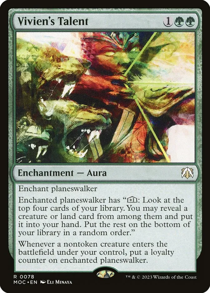 2023 March of the Machine Commander Vivien's Talent #78 rare card image