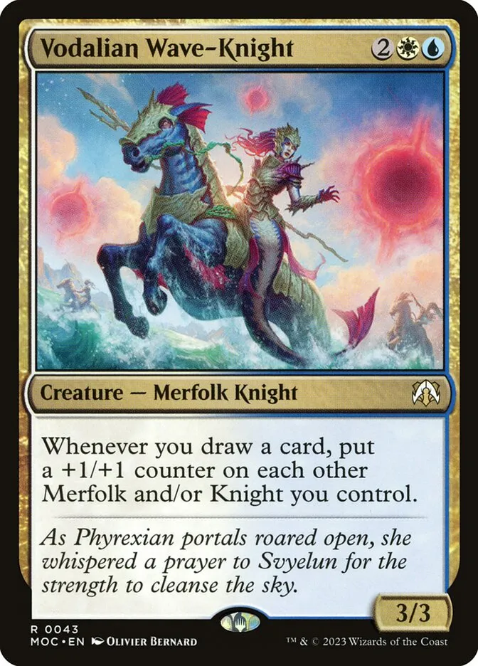 2023 March of the Machine Commander Vodalian Wave-Knight #43 rare card image