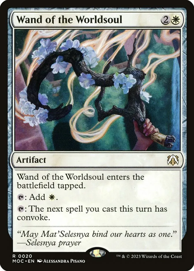 2023 March of the Machine Commander Wand of the Worldsoul #20 rare card image