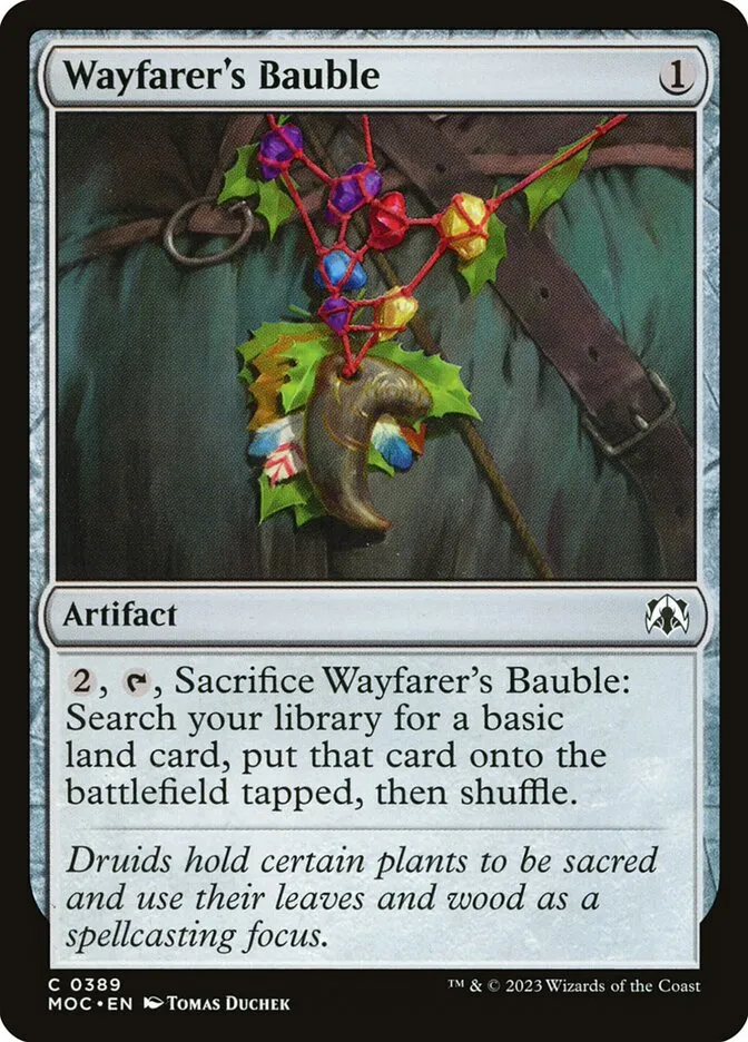 2023 March of the Machine Commander Wayfarer's Bauble #389 common card image