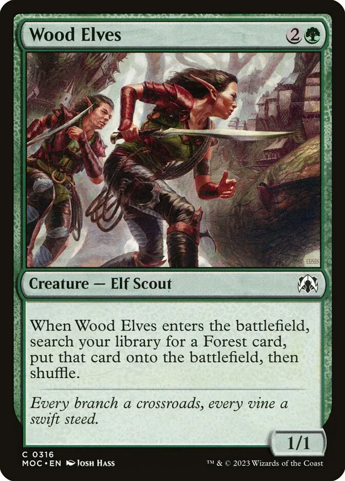 2023 March of the Machine Commander Wood Elves #316 common card image