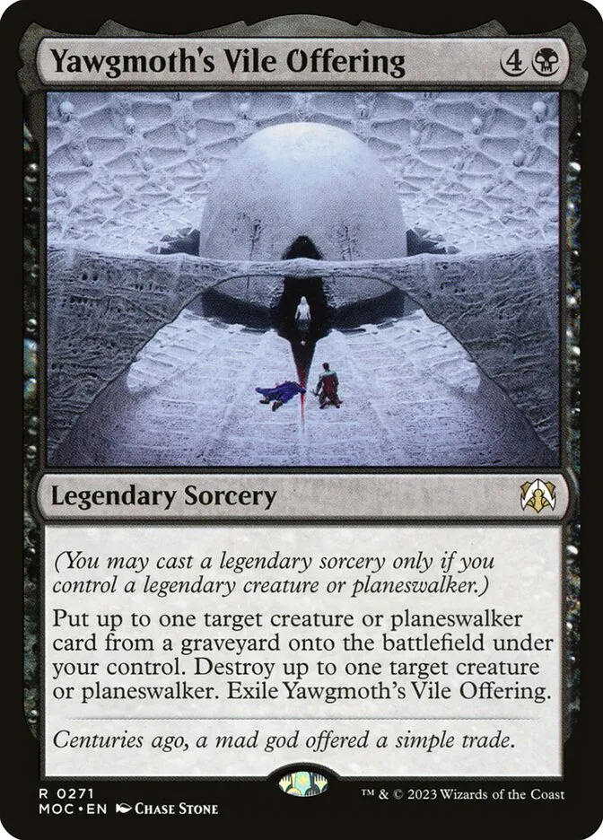 2023 March of the Machine Commander Yawgmoth's Vile Offering #271 rare card image
