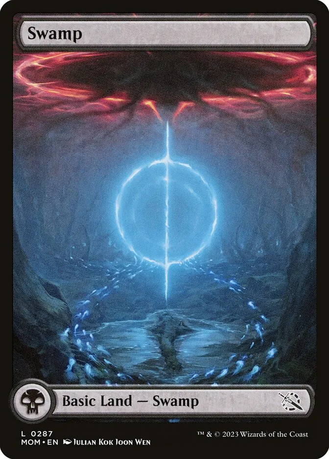 2023 March of the Machine Swamp #287 common card image