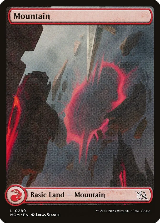 2023 March of the Machine Mountain #289 common card image