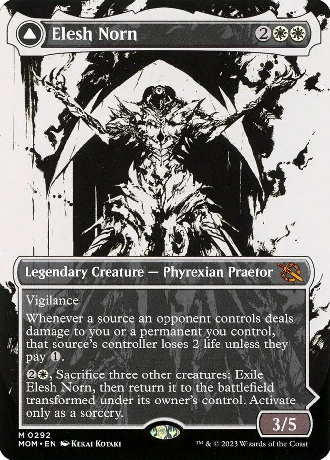 2023 March of the Machine Elesh Norn // The Argent Etchings mythic #292 mythic card image