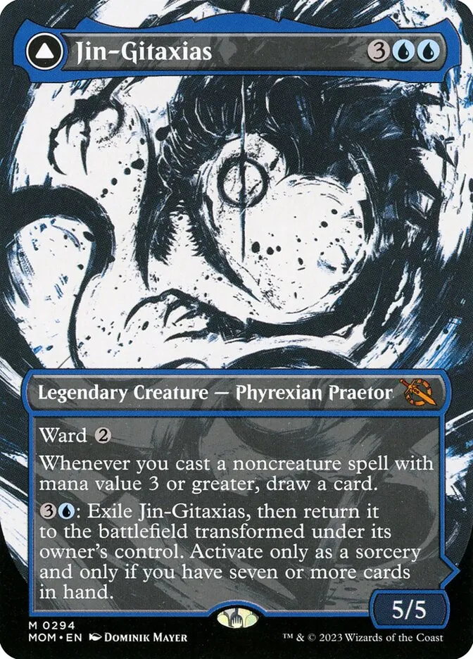 2023 March of the Machine Jin-Gitaxias // The Great Synthesis mythic #294 mythic card image