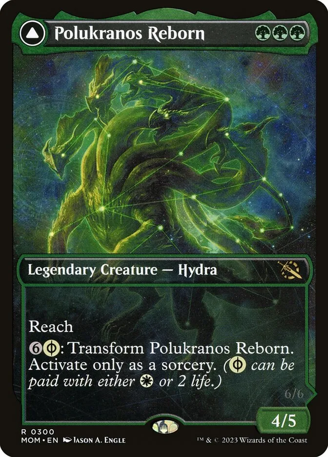 2023 March of the Machine Polukranos Reborn // Polukranos, Engine of Ruin #300 rare card image