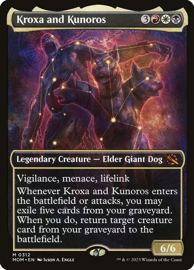 2023 March of the Machine Kroxa and Kunoros #312 mythic card image