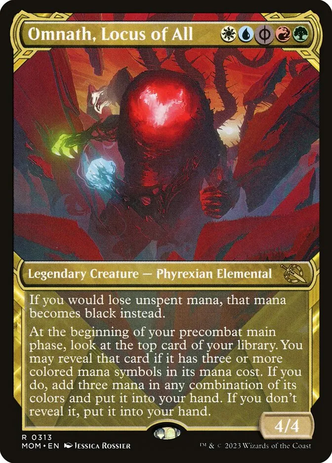 2023 March of the Machine Omnath, Locus of All #313 rare card image