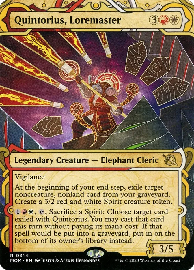 2023 March of the Machine Quintorius, Loremaster #314 rare card image