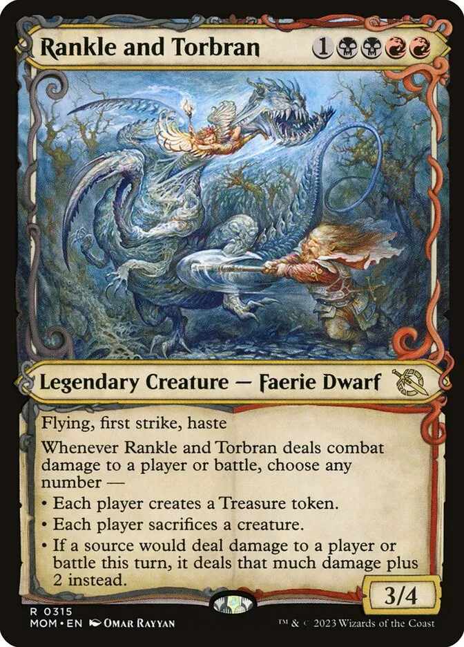 2023 March of the Machine Rankle and Torbran #315 rare card image