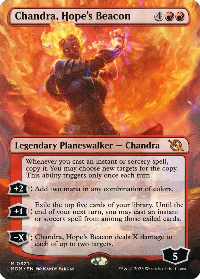 2023 March of the Machine Chandra, Hope's Beacon #321 mythic card image