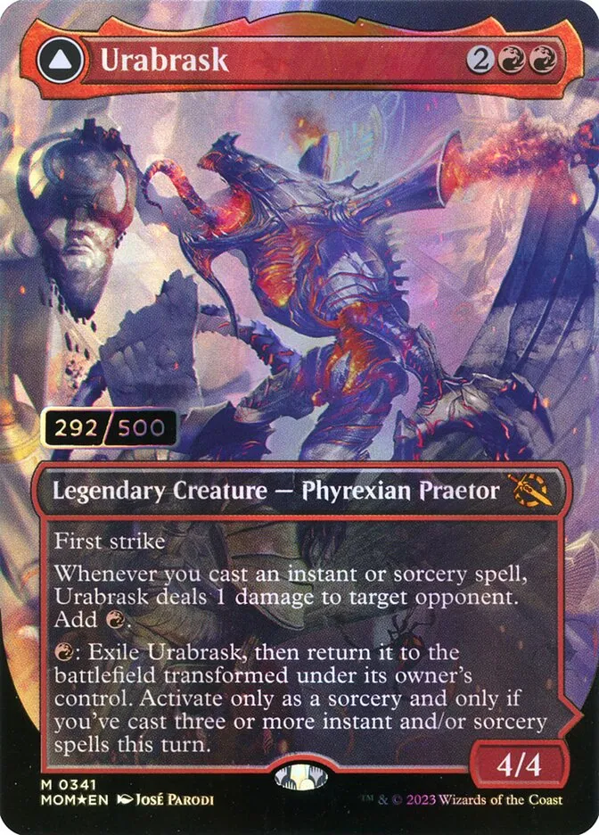 2023 March of the Machine Urabrask // The Great Work #341 mythic card image