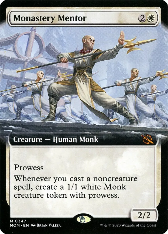 2023 March of the Machine Monastery Mentor #347 mythic card image