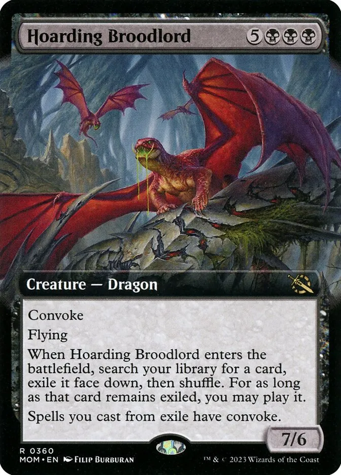 2023 March of the Machine Hoarding Broodlord #360 rare card image
