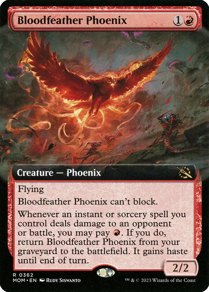 2023 March of the Machine Bloodfeather Phoenix #362 rare card image