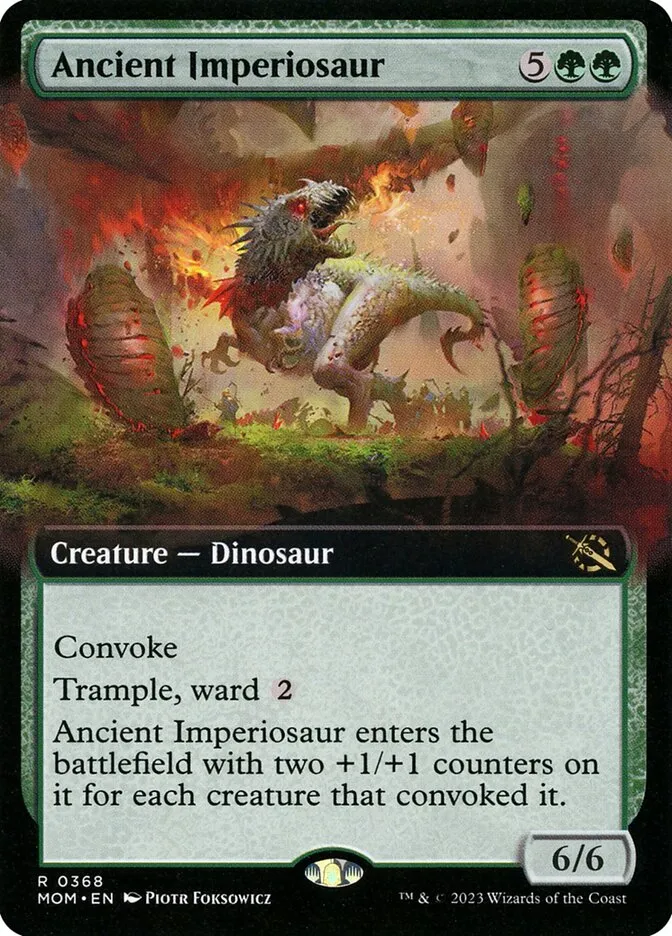 2023 March of the Machine Ancient Imperiosaur #368 rare card image