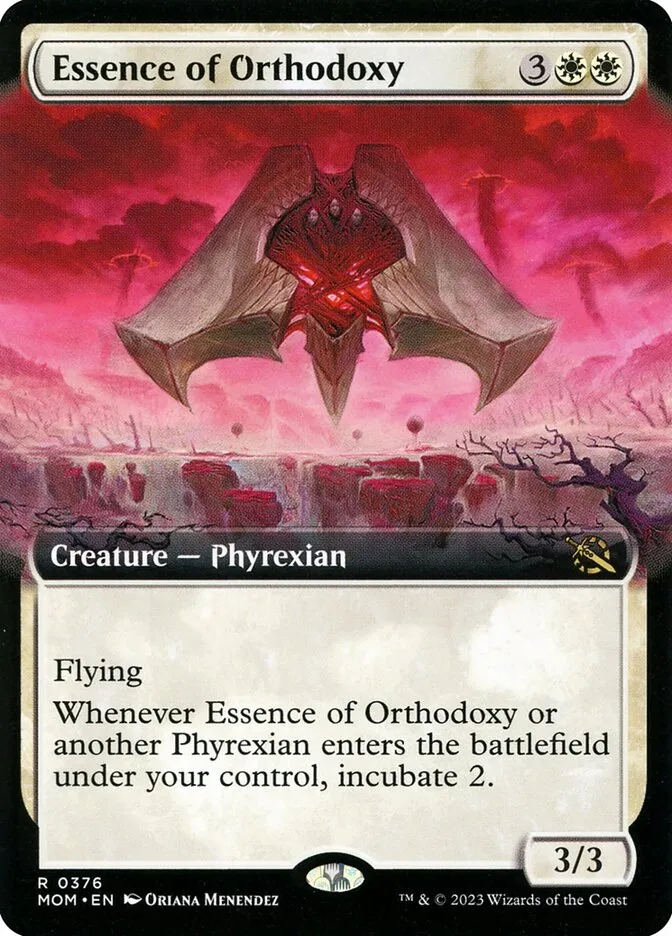 2023 March of the Machine Essence of Orthodoxy #376 rare card image