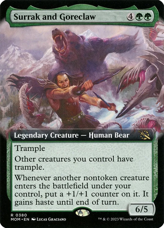 2023 March of the Machine Surrak and Goreclaw #380 rare card image