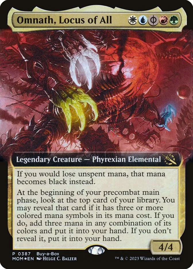 2023 March of the Machine Omnath, Locus of All #387 rare card image