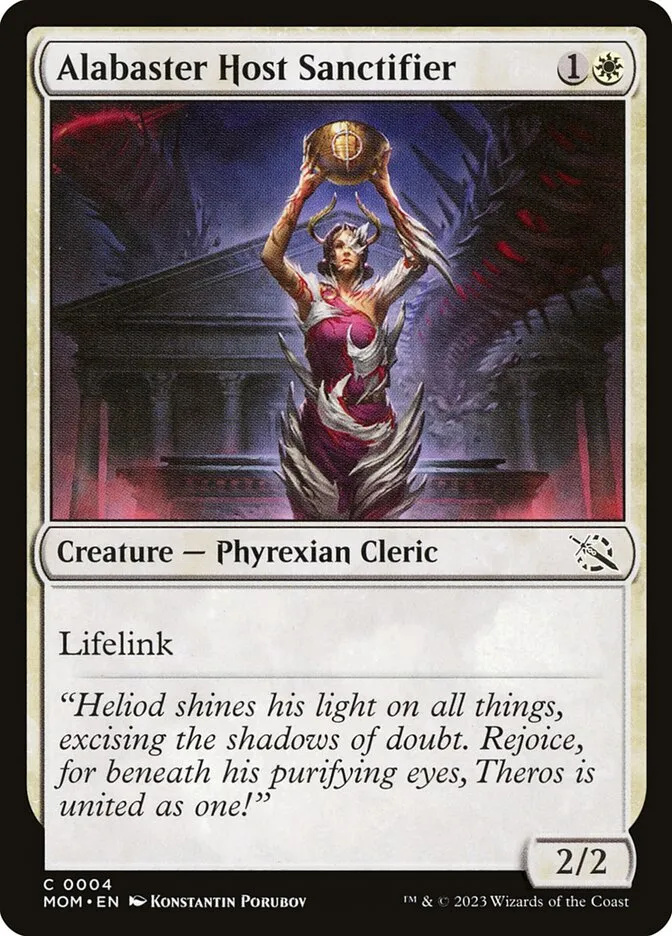 2023 March of the Machine Alabaster Host Sanctifier #4 common card image