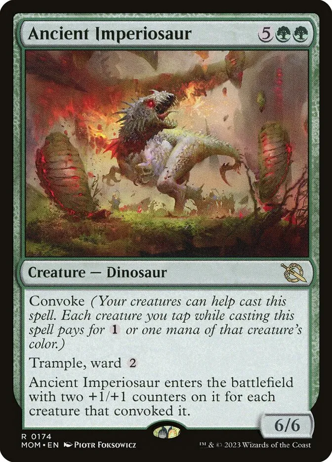 2023 March of the Machine Ancient Imperiosaur #174 rare card image