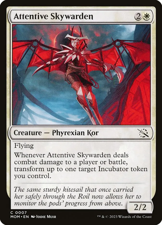 2023 March of the Machine Attentive Skywarden #7 common card image