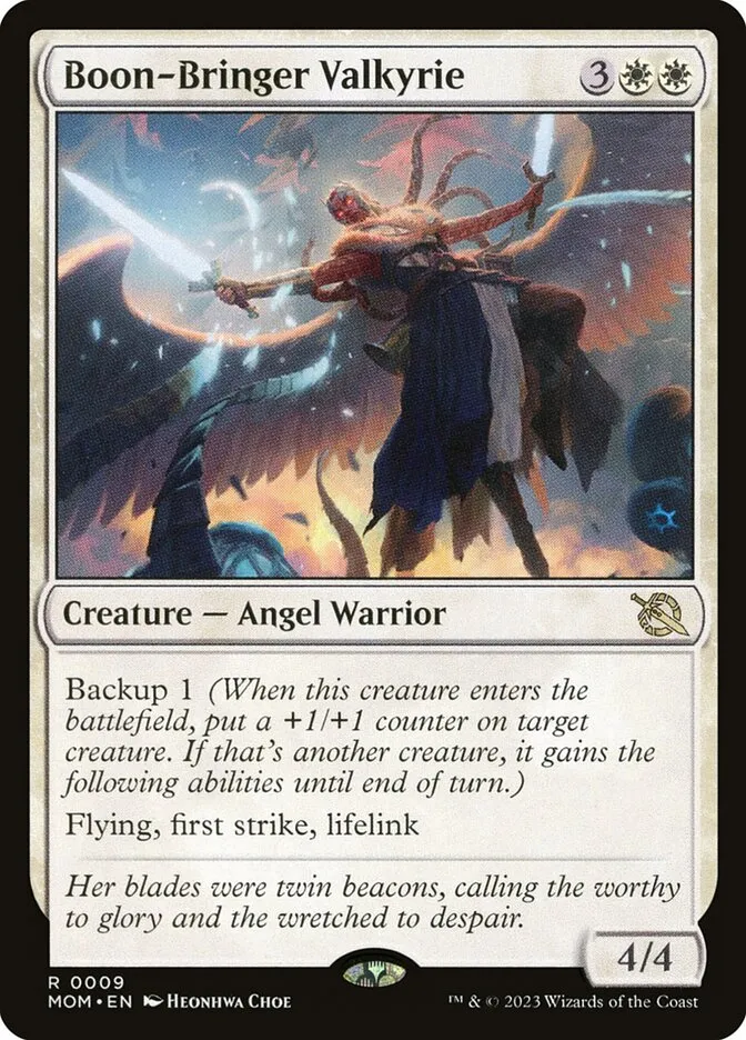 2023 March of the Machine Boon-Bringer Valkyrie rare #9 rare card image