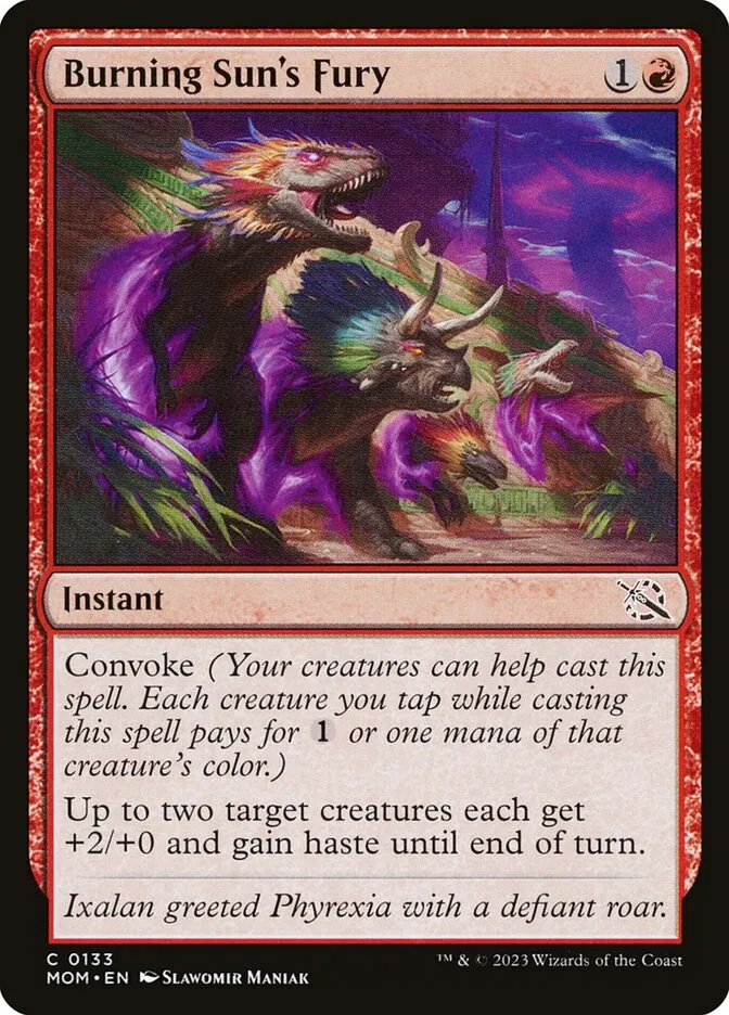 2023 March of the Machine Burning Sun's Fury #133 common card image