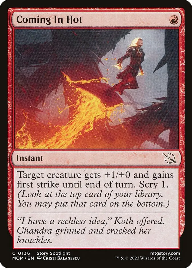 2023 March of the Machine Coming In Hot #136 common card image