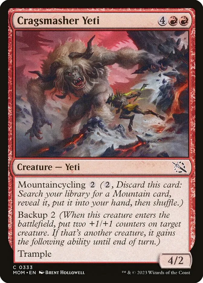 2023 March of the Machine Cragsmasher Yeti #333 common card image