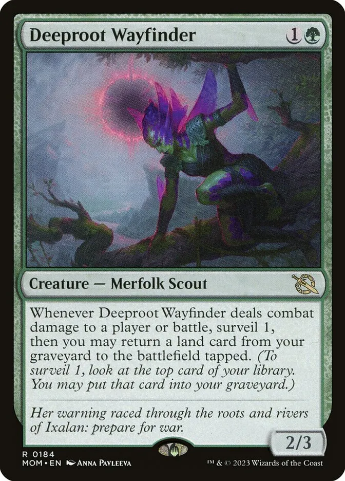 2023 March of the Machine Deeproot Wayfinder #184 rare card image